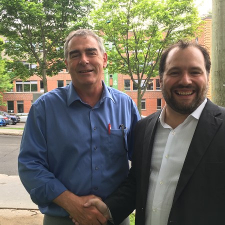 Marcel Groleau, président de l'UPA, et Christian Savard, directeur général de Vivre en Ville